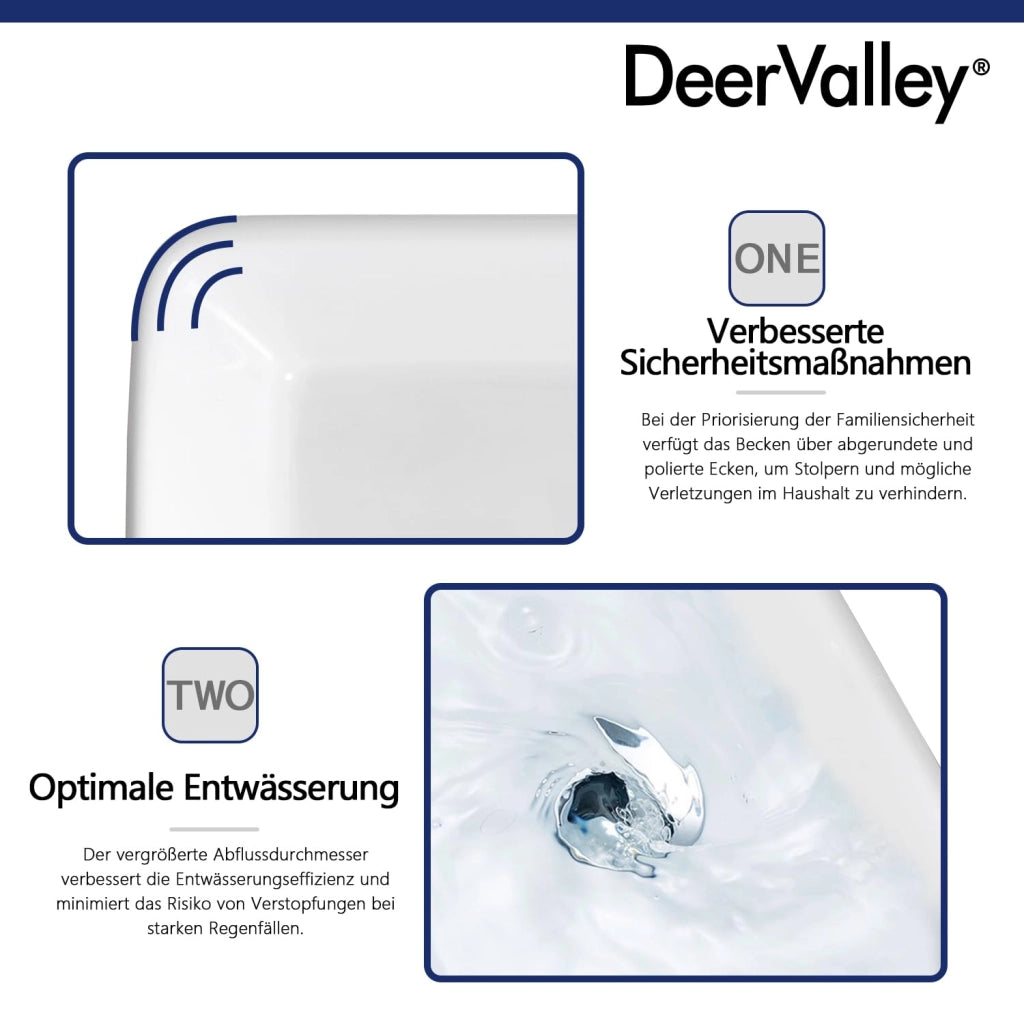 Lavabo da appoggio, forma quadrata, 480x375 mm, Vetroceramica, bianco