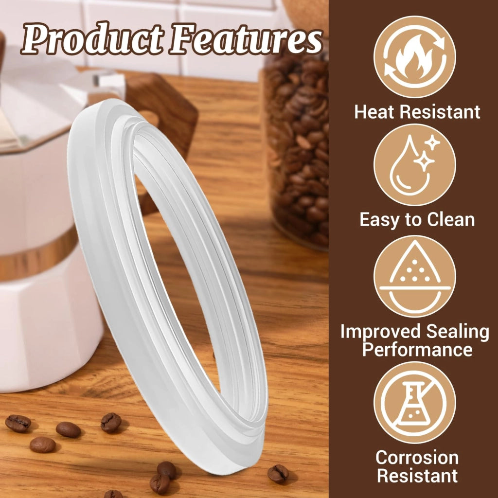 Guarnizione in silicone per macchine da caffè espresso, resistente al calore, bianca