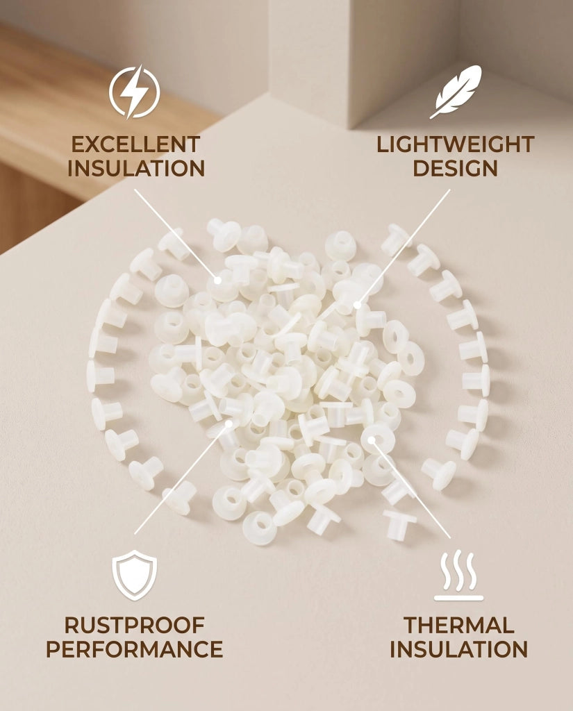 Anelli transistor in plastica isolata, colore bianco, confezione da 100 pezzi (modello TW-10)