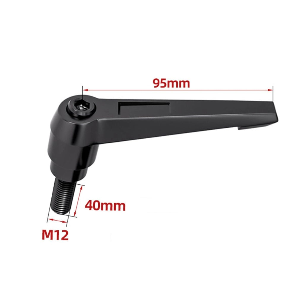 Leva di serraggio M12×40 mm, 2 pezzi, regolabile, colore nero