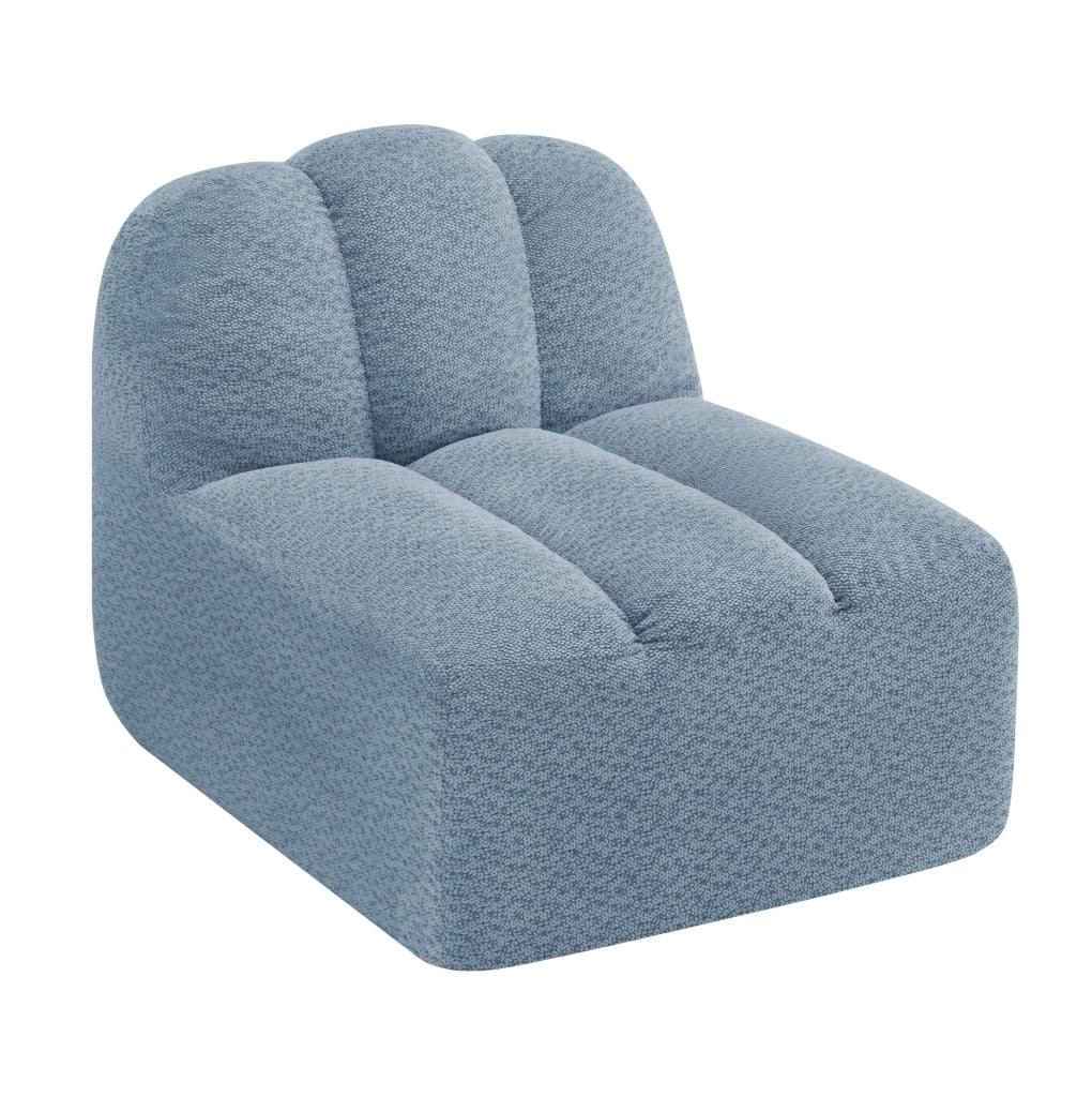 Divano modulare senza braccioli in pile granulato blu