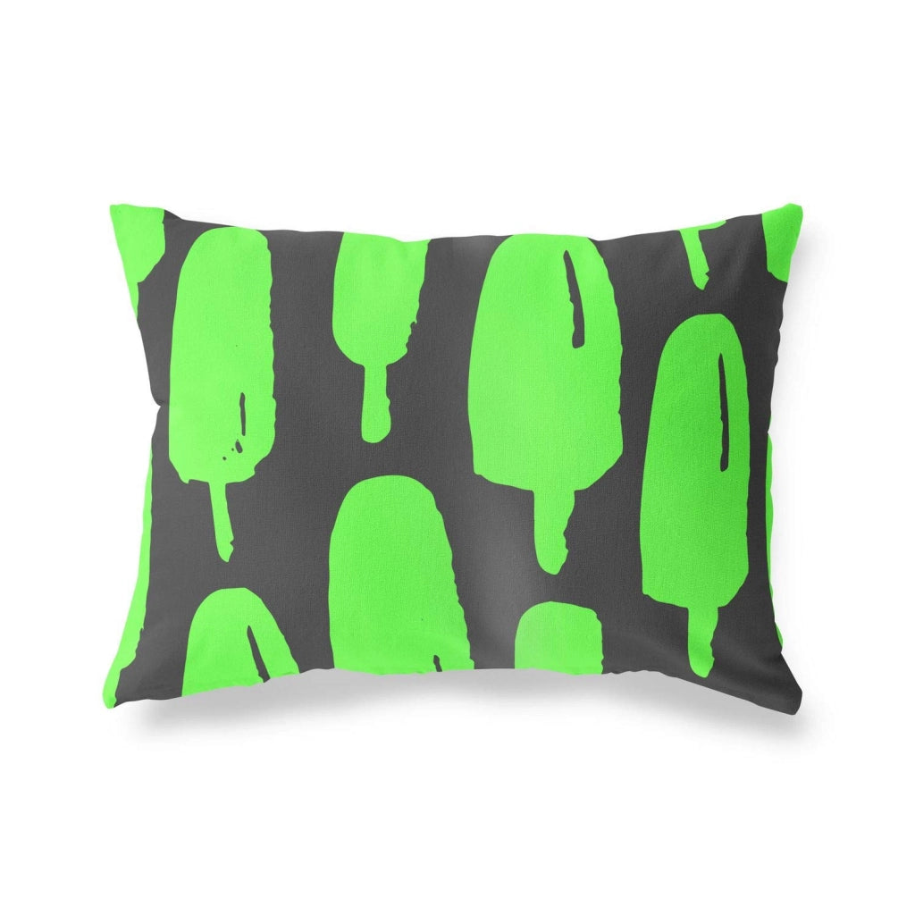 Cuscino decorativo, 45x60 cm, verde neon e effetto sfumato, ideale per divani e letti