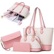 Set 4 borse da donna in PU con portafoglio, 40 x 29 x 14 cm