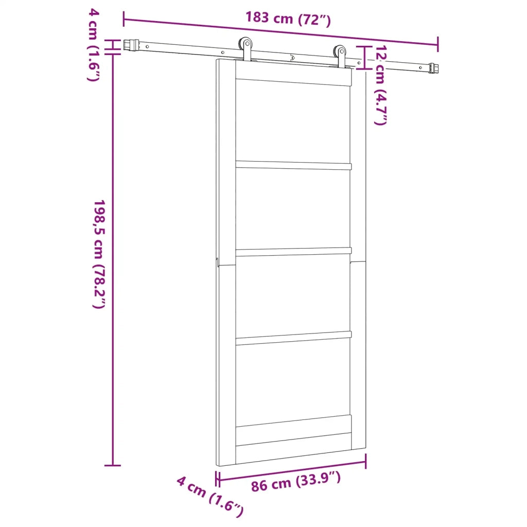 Porta scorrevole 86 x 198,5 cm Legno ingegnerizzato 3450003