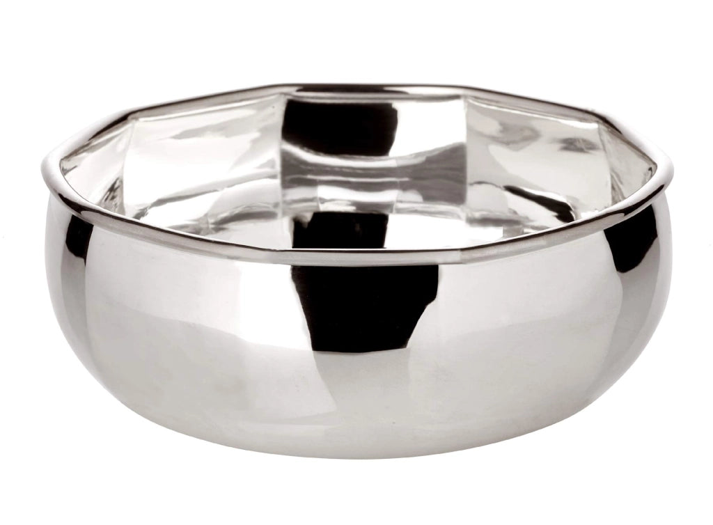 Ciotola, diametro 14 cm, altezza 6 cm, in ottone argentato