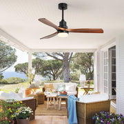 Ventilatore da soffitto 132 cm con LED 18 W, 6 velocit¨¤ e telecomando nero