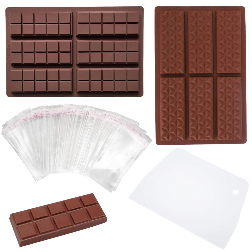 Stampo in silicone per cioccolato, senza BPA, set da 2 pezzi, dimensioni 25,5x16,5 cm, con rivestimento antiaderente