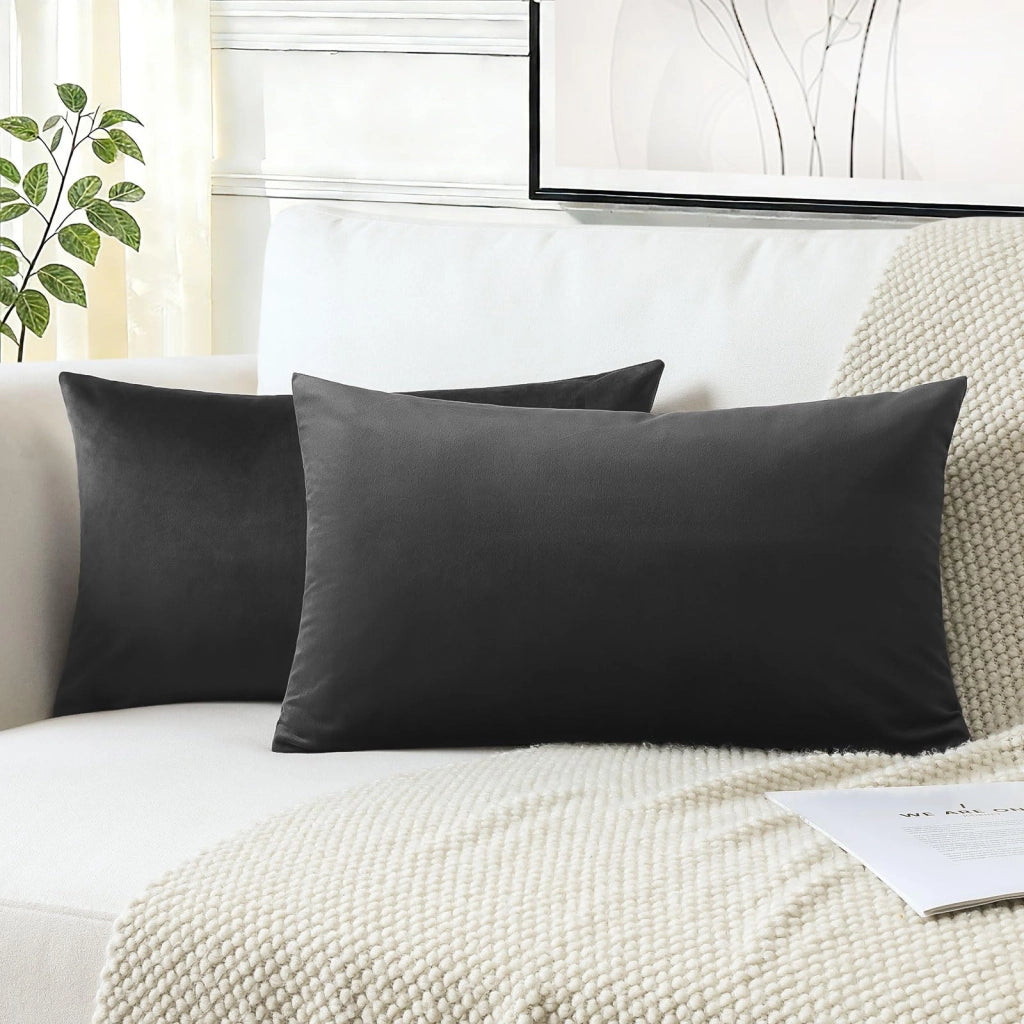Coperte per cuscini, 30x50 cm, set da 2, morbide, rettangolari, con cerniera