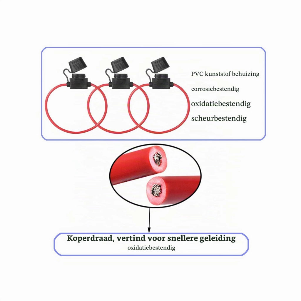 Portafusibili mini da 18 AWG, 5 pezzi + 10 mini-fusibili 5A/10A
