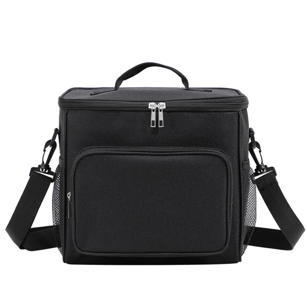 Borsa termica per il pranzo, extra grande, nera, 26x17x24 cm