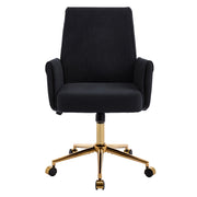 Sedia da ufficio ergonomica regolabile 64x61x107 cm nera, base dorata, per lavoro