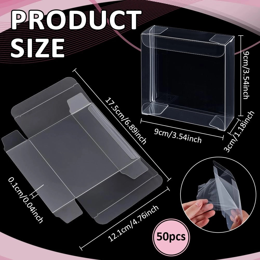 50 scatole regalo trasparenti in PVC, dimensioni 9x9x3 cm