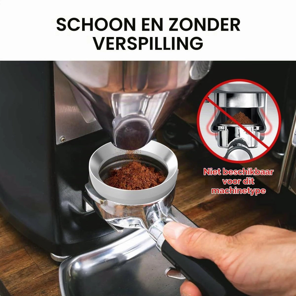 Dosatore per caffè, 58 mm, con imbuto magnetico, in alluminio