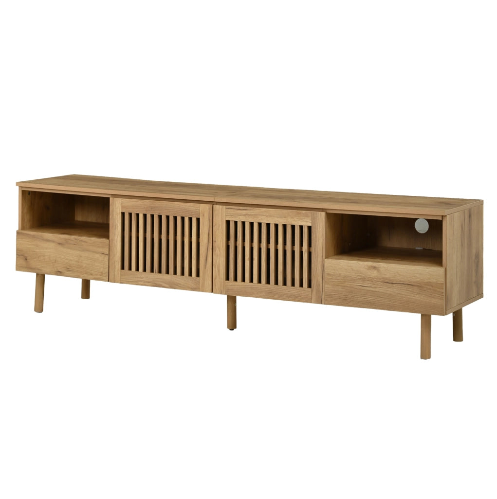 Mobile TV 180 cm in MDF effetto legno con 2 ante e 2 cassetti