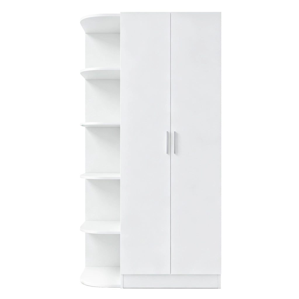 Armadio a due ante 90 x 55 x 170 cm con ripiani e cassetti