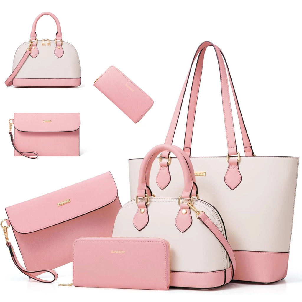 Set 4 borse da donna in PU con portafoglio, 40 x 29 x 14 cm