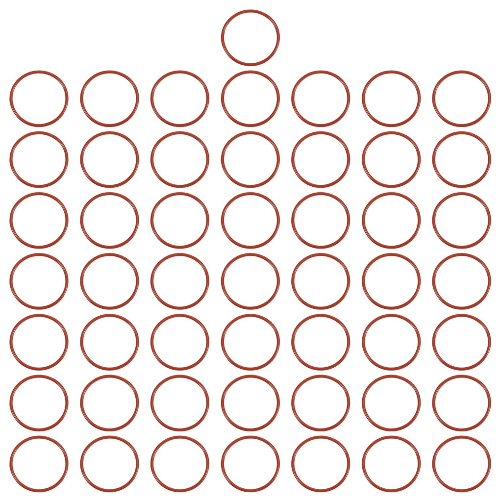 O-ring in silicone, 35x39x2 mm, durezza 50A, colore rosso, confezione da 50 pezzi