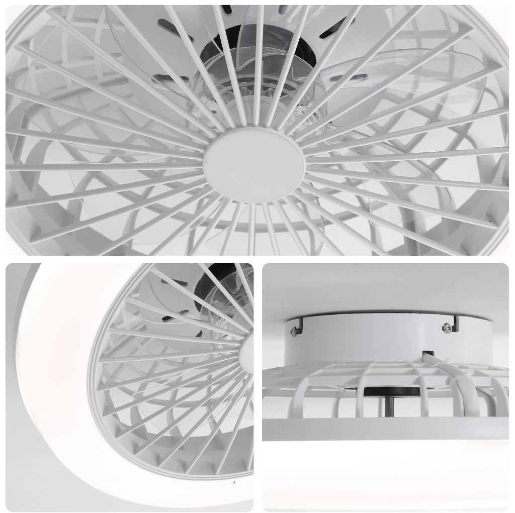 Ventilatore da soffitto con luce Ø 50 cm bianco, telecomando
