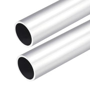 Tubo circolare in alluminio, 30x26x300 mm, 2 pezzi, colore argento