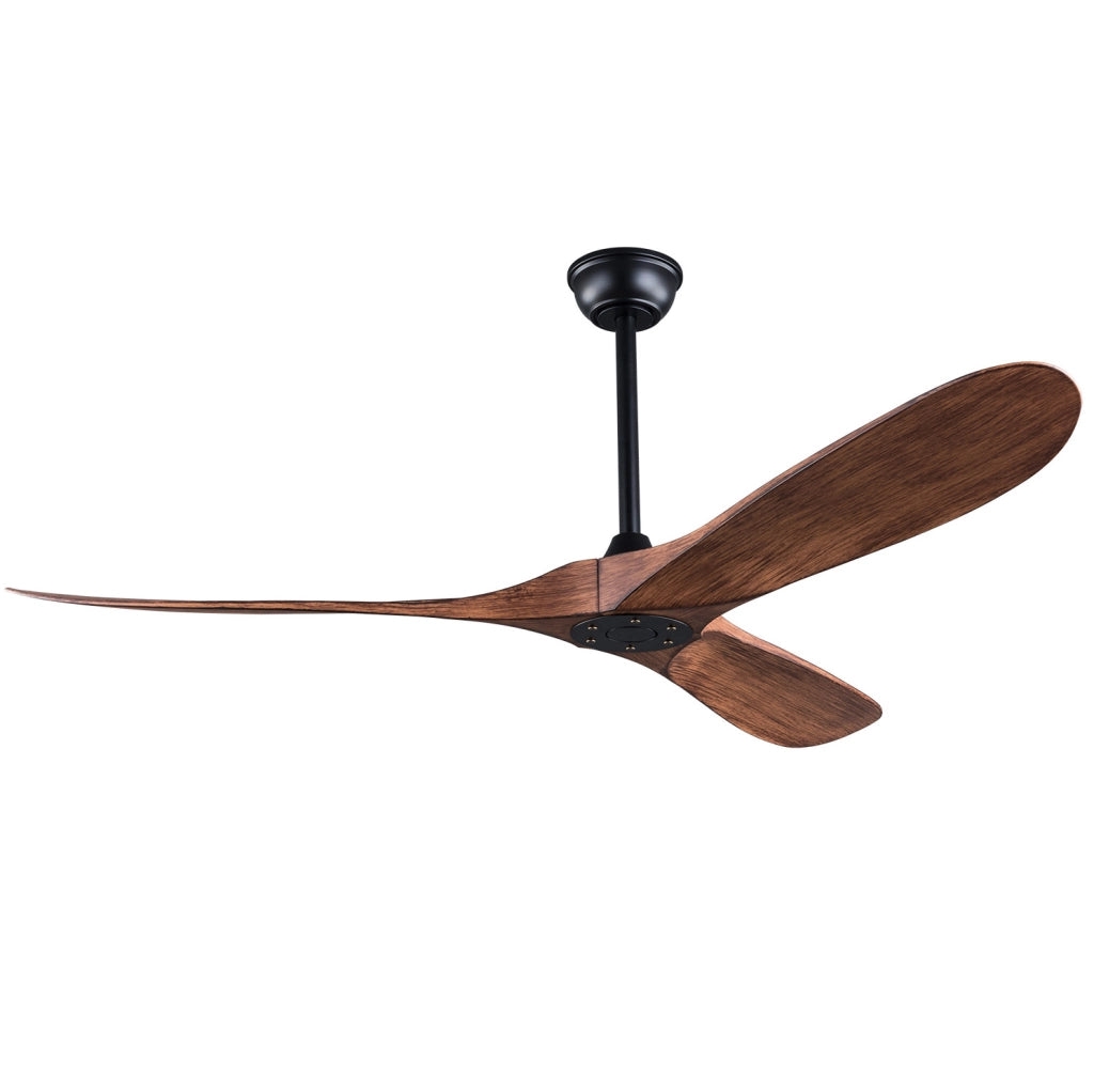 VENTILATORE da soffitto 106,7 cm senza luce, nero e noce scuro, con telecomando