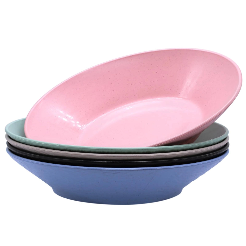 5 ciotole per zuppa in plastica, colorate, di 23 cm di diametro, riutilizzabili
