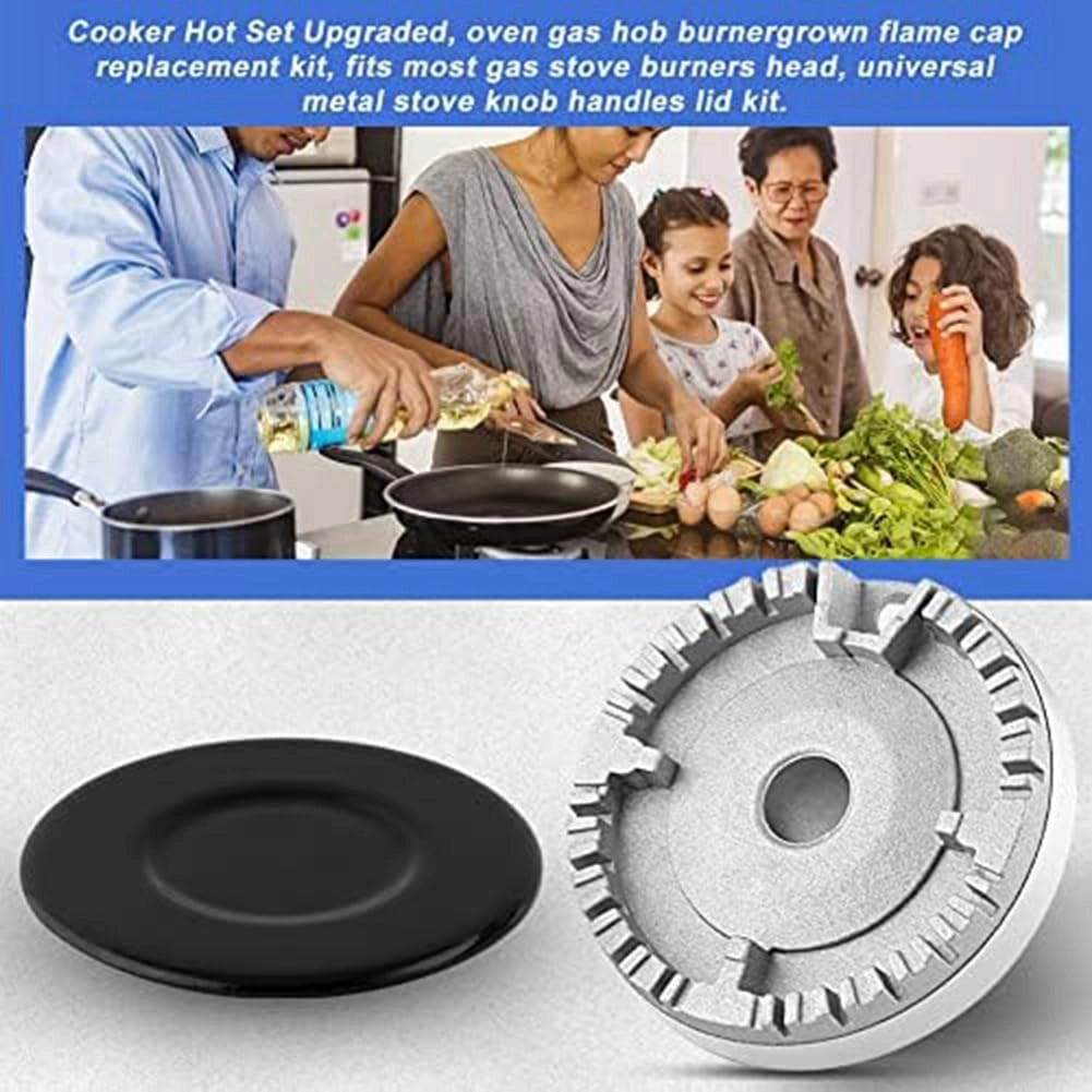 Set da 3 pezzi composto da protezioni per bruciatore a gas e teste per bruciatore