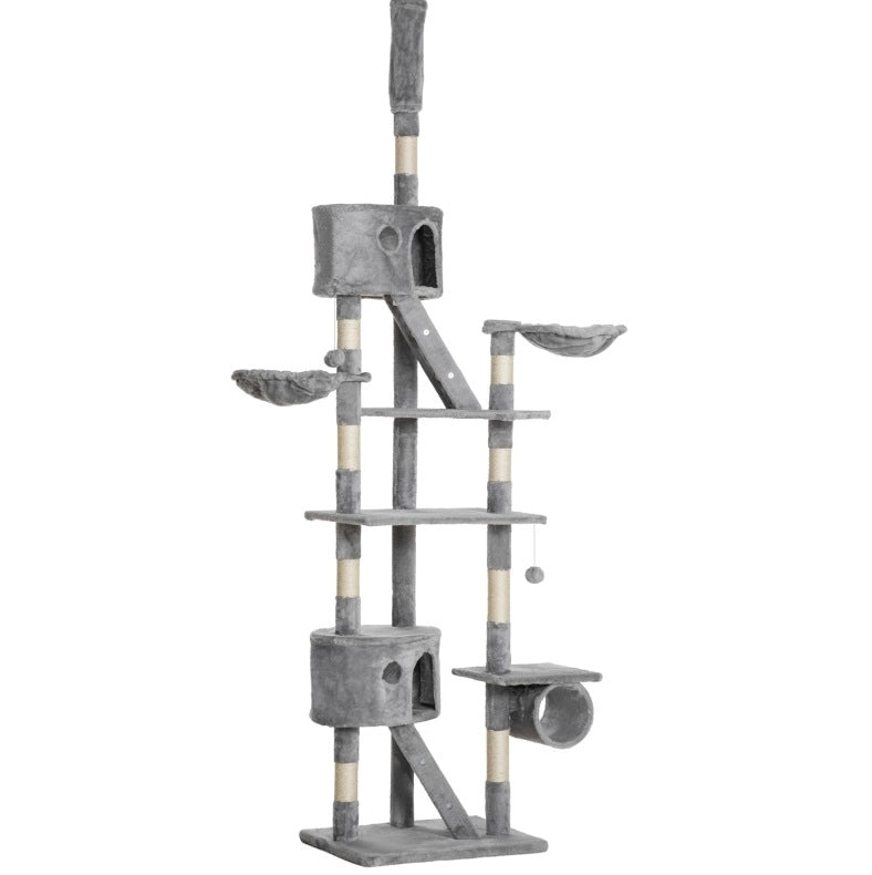 Tiragraffi a soffitto per gatti 240-260 cm grigio chiaro