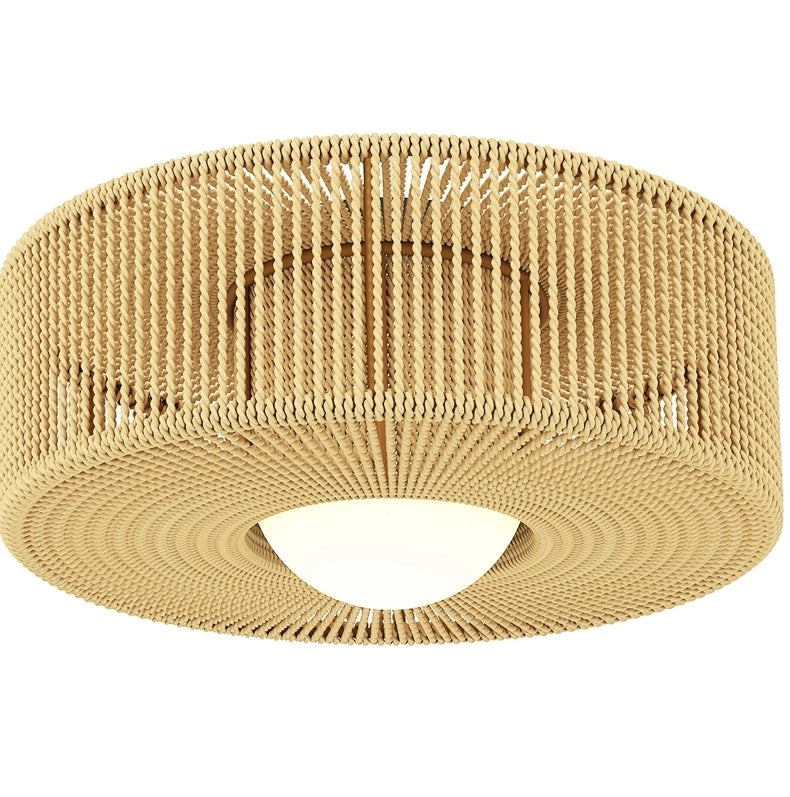 Plafoniera con paralume in corda di canapa e lampadina LED G9 inclusa