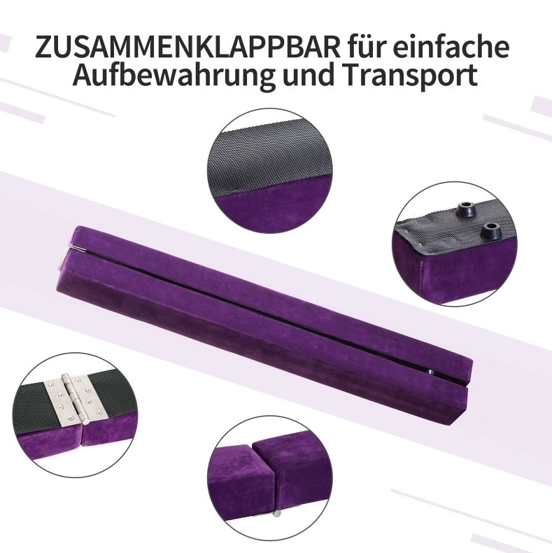 TRAVE di equilibrio pieghevole viola con rivestimento antiscivolo