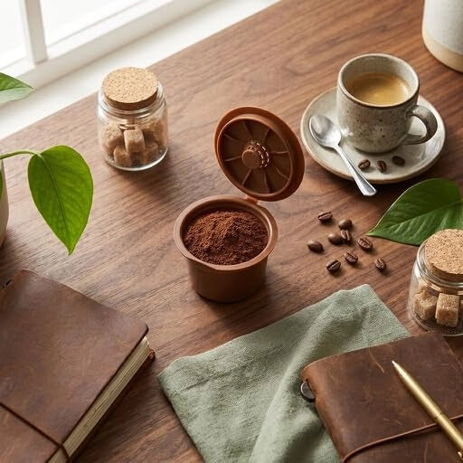 Capsule per caffè, confezione da 3 pezzi, compatibili con Caffitaly, colore marrone, dimensioni 4,5 cm