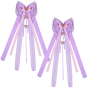 Sacchetti per la scuola, 2 pezzi, in raso viola, 60 x 20 cm