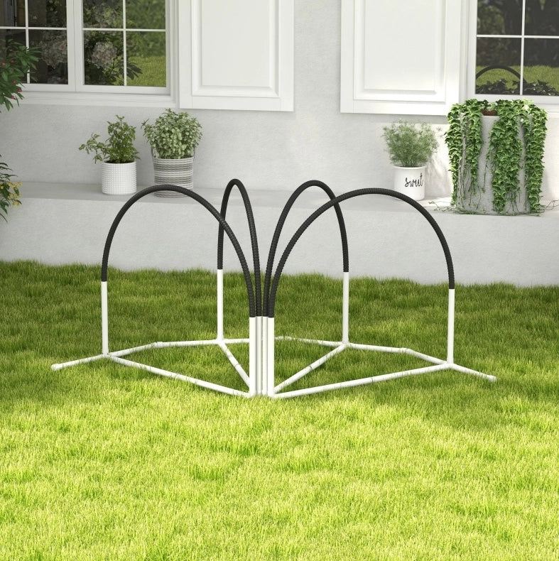 Set agility per cani 4 elementi con borsa, bianco e nero