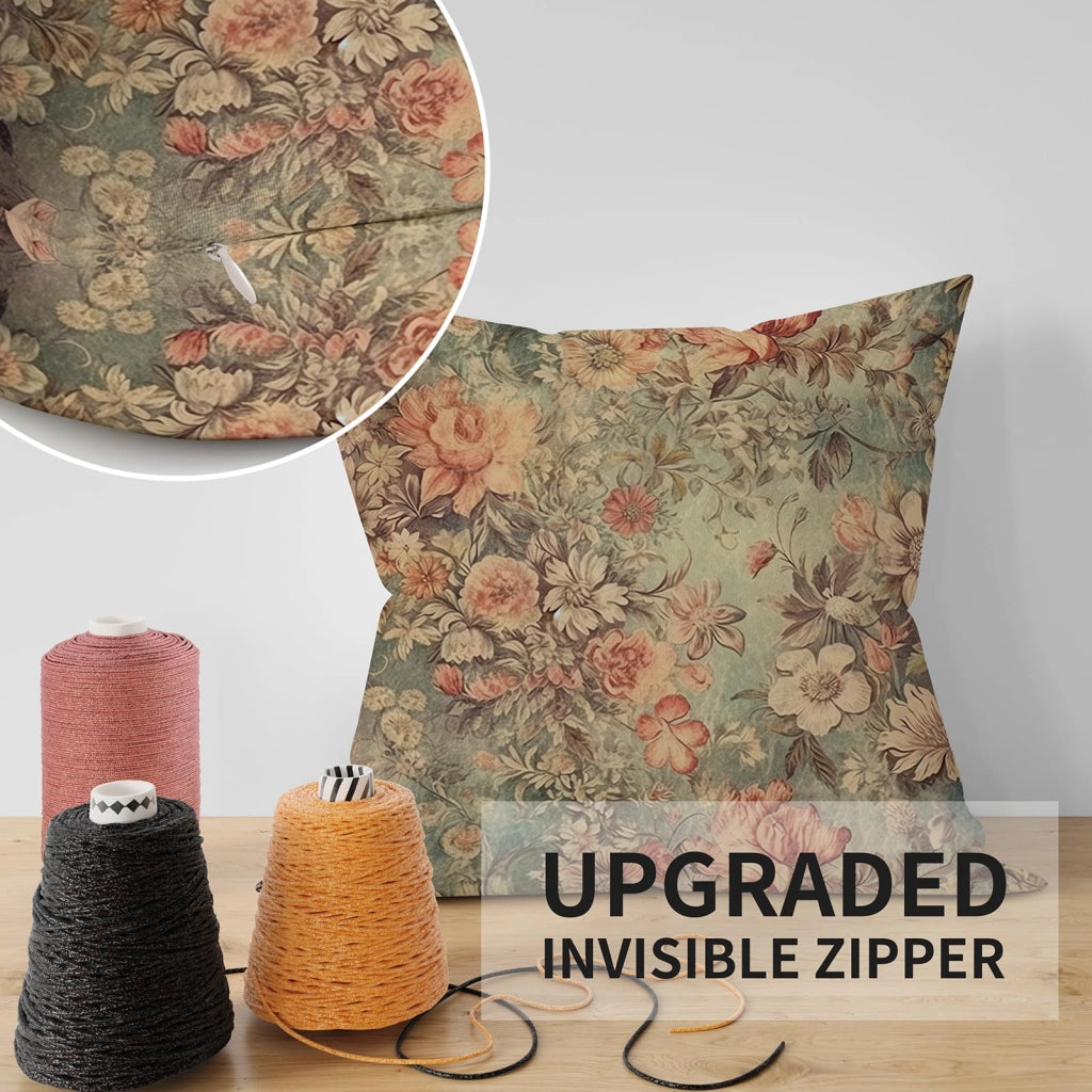 Cuscini decorativi, 50x50 cm, motivo floreale, set da 2