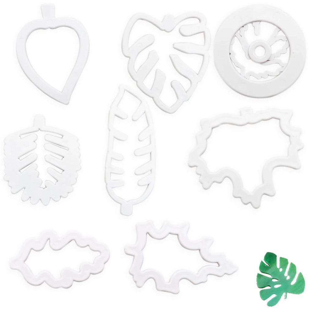 8 formine in plastica a tema tropicale per biscotti, formine mini