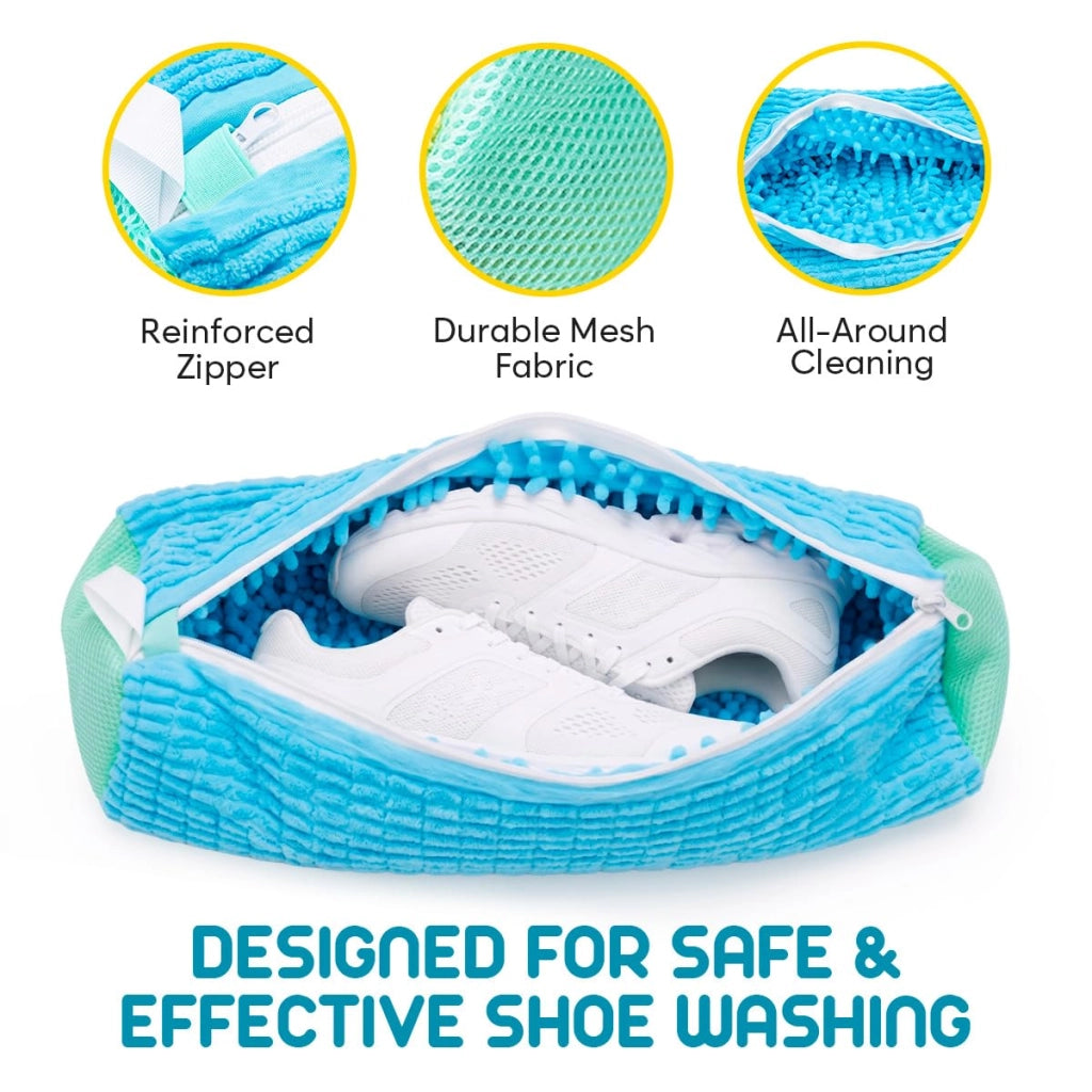 Sacchetti per scarpe, 2 pezzi, con cerniera, colore blu