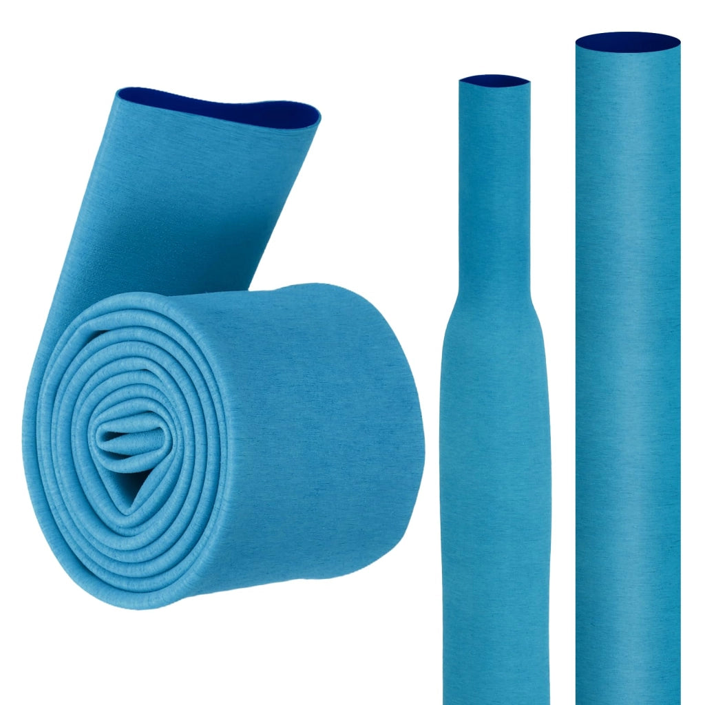 1 m tubo termoretraibile in PE, 28 mm di diametro, blu opaco, antiscivolo, impermeabile, per canne da pesca, impugnature sportive, fitness