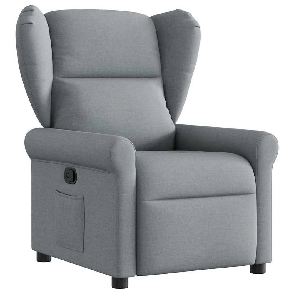 Poltrona Reclinabile in Tessuto Grigio Chiaro