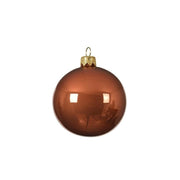 Set 4 palline di Natale in vetro rame lucido Ø10 cm