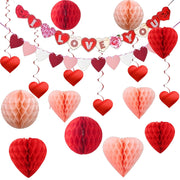 Set di decorazioni a forma di cuore, 18 pezzi, riutilizzabili e senza plastica