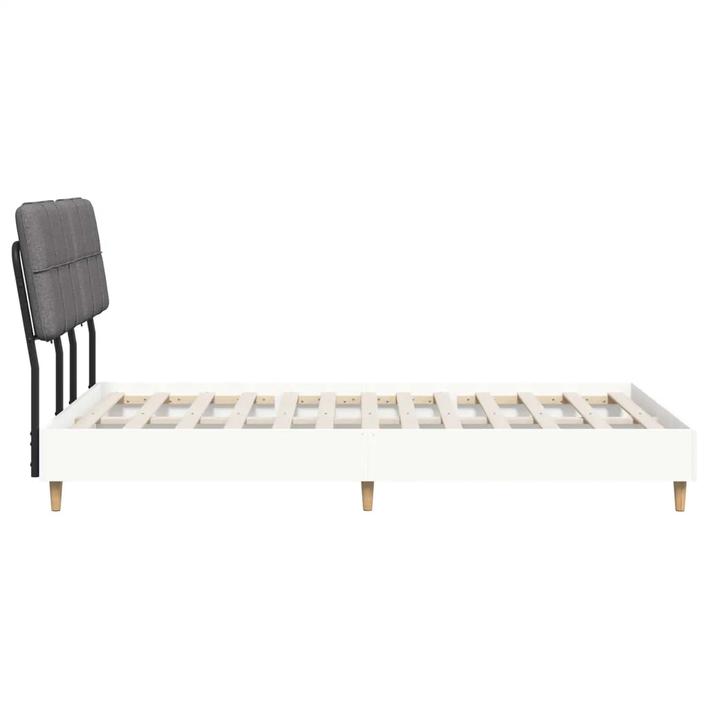 Letto matrimoniale con testiera Bianco e Grigio Chiaro 3440678