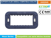 SUPPORTO SLIM 4 MODULI 4M PER SCATOLA CASSETTA 504 COMPATIBILE BTICINO SERIE AXOLUTE - ETTROIT