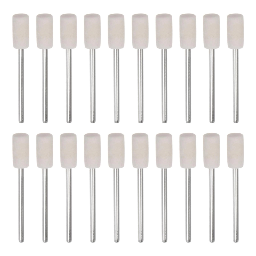 20 spazzole di feltro per lucidatura, con testa da 6 mm e gambo da 2,35 mm, forma cilindrica