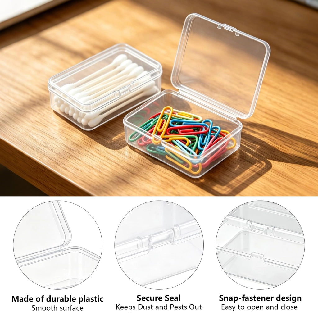 Contenitori con coperchio, 18 pezzi, dimensioni 9,5 x 6,5 x 2,5 cm, in plastica