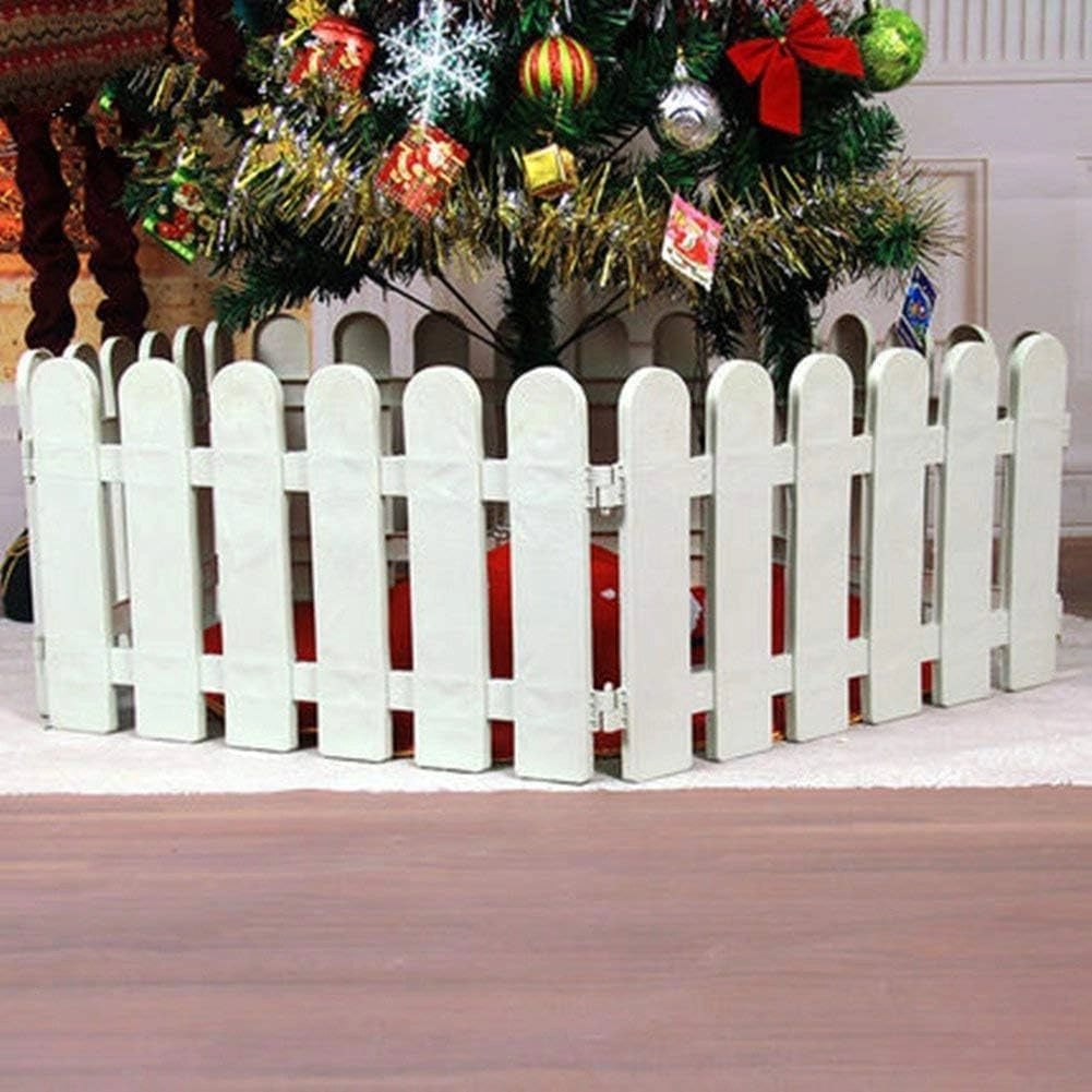Set di 4 recinzioni decorative in plastica bianca, dimensioni 50x30 cm