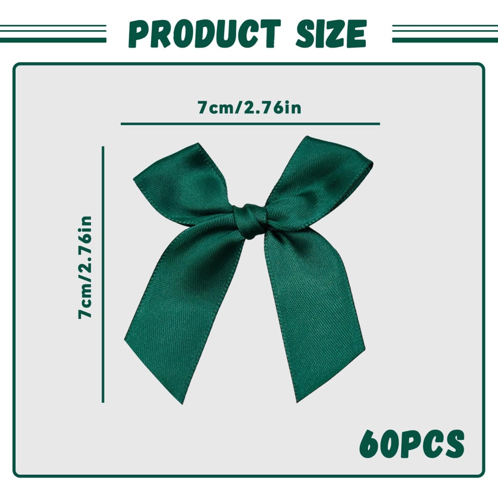 Decorazioni per albero di Natale, 60 pezzi, verde, 7x7 cm, in poliestere