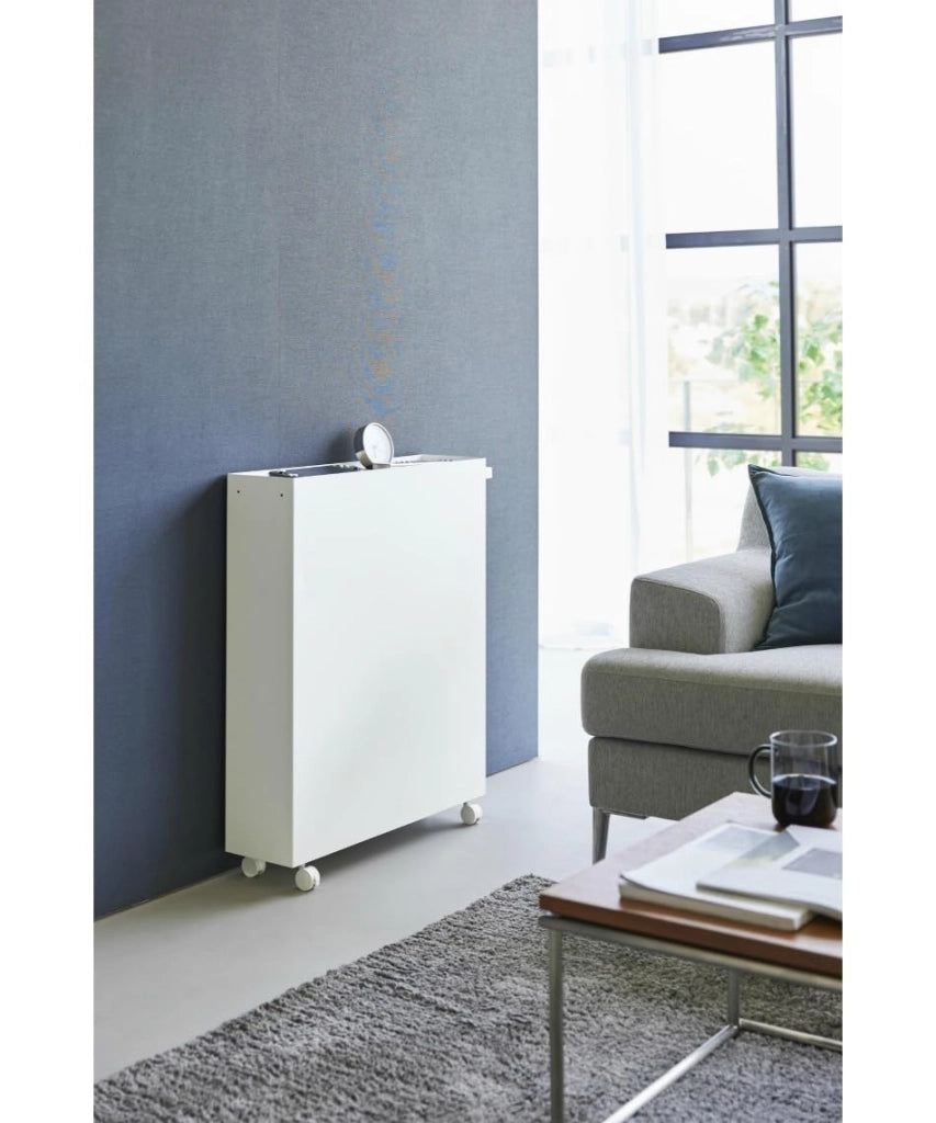 Carrello portab libri, bianco, con 3 ripiani, dimensioni 15,6 x 59 x 70 cm