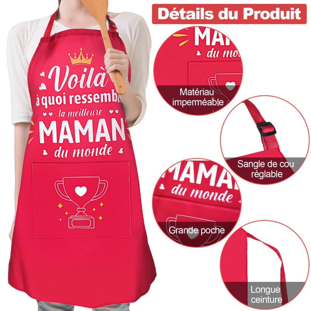 Grembiule da cucina per mamme, regolabile, impermeabile, con tasca