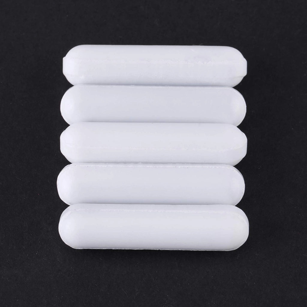 Set di 5 agitatori magnetici in PTFE, dimensioni C7x30 mm, colore bianco