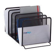 Portadocumenti in metallo, 5 scomparti, 18,5x20,5x37,5 cm, colore nero