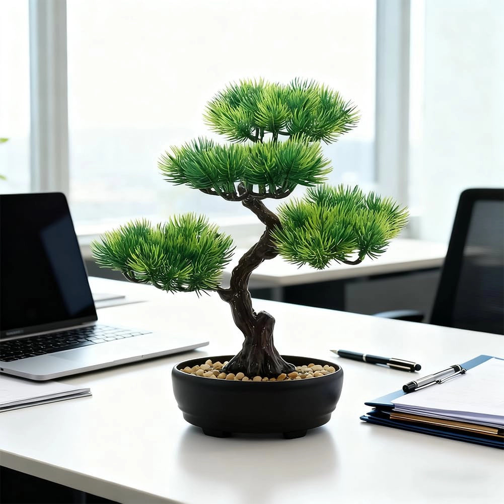 Bonsai artificiale, dimensioni 34x28 cm, pianta ornamentale realistica per interni ed esterni